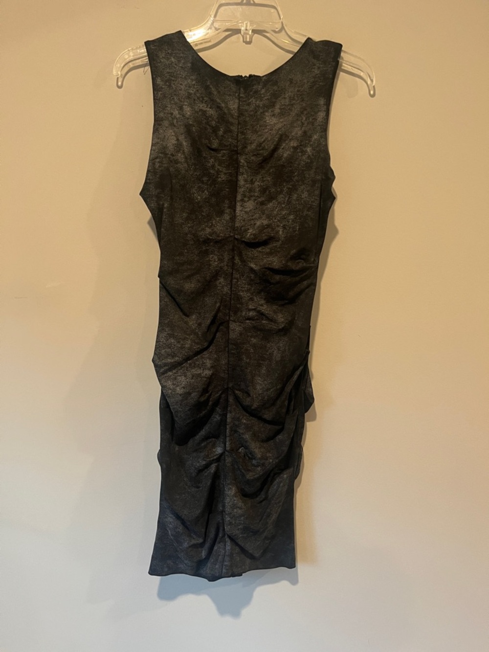 Sleek Black Ruched Women's Dress